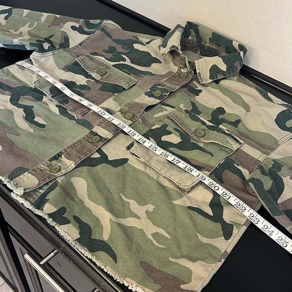 One of a kind Handmade camo print cropped jacket with released hem, Cotton,M - Picture 12 of 15